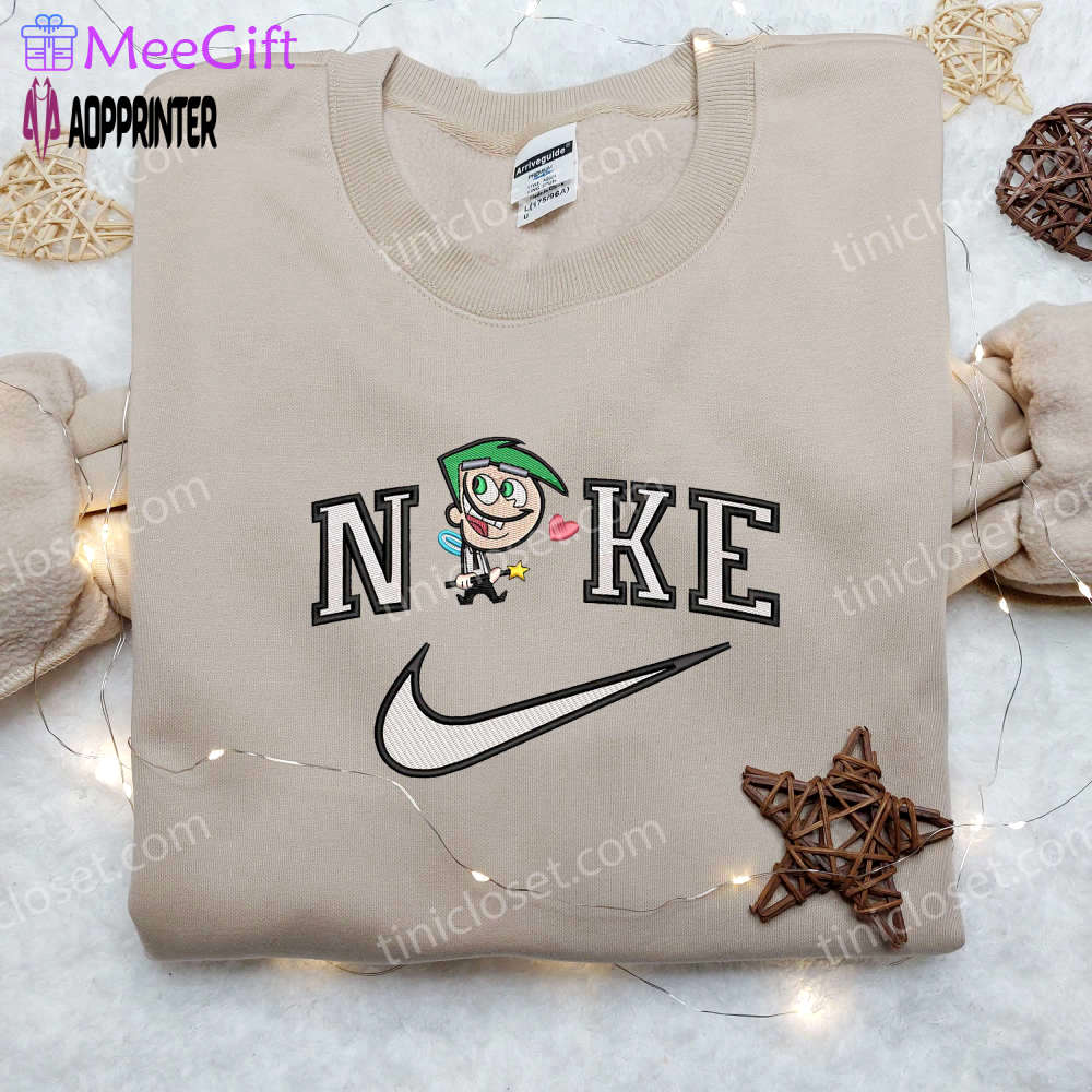 Stylish cosmo x nike & fairly oddparents embroidered shirts – customizable nike designs Embroidered Shirt