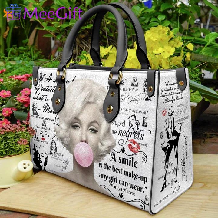 Stylish marilyn monroe lover leather hand bag gift for women’s day – perfect women s day gift! 3726 Women Leather Hand Bag