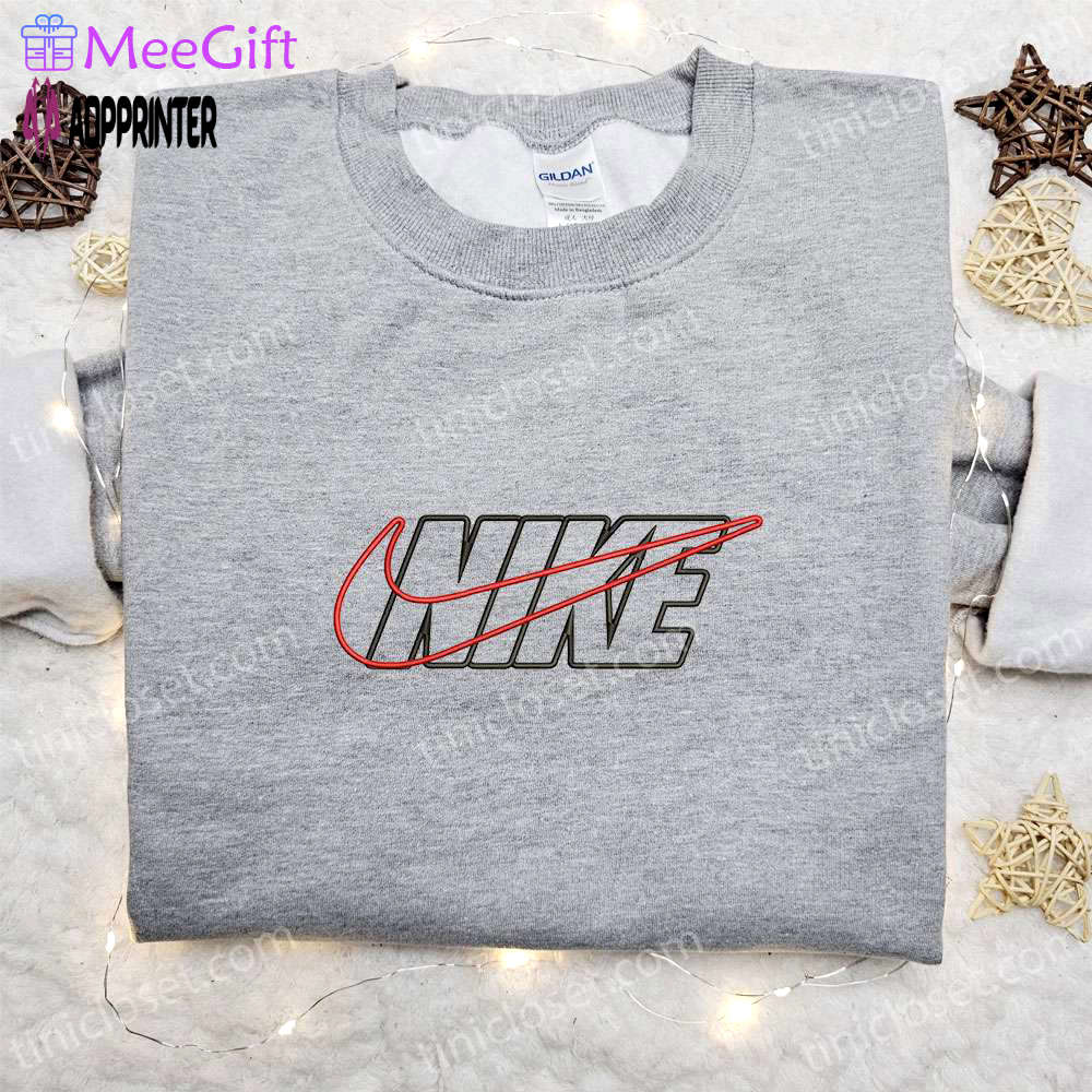 Stylish nike embroidered apparel: outline shirt hoodie & custom t-shirt Embroidered Shirt