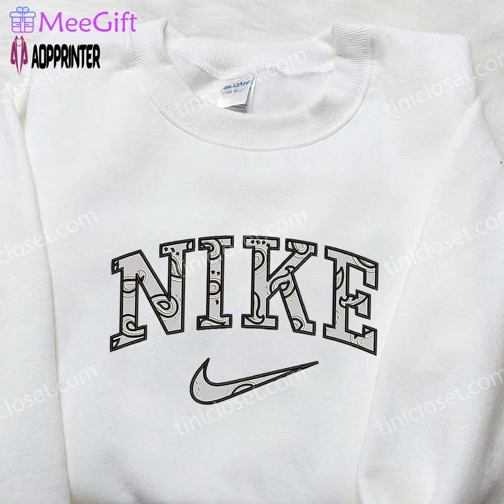 Stylish nike x paisley embroidered sweatshirt – unique nike inspired shirt for best birthday gifts Embroidered Shirt