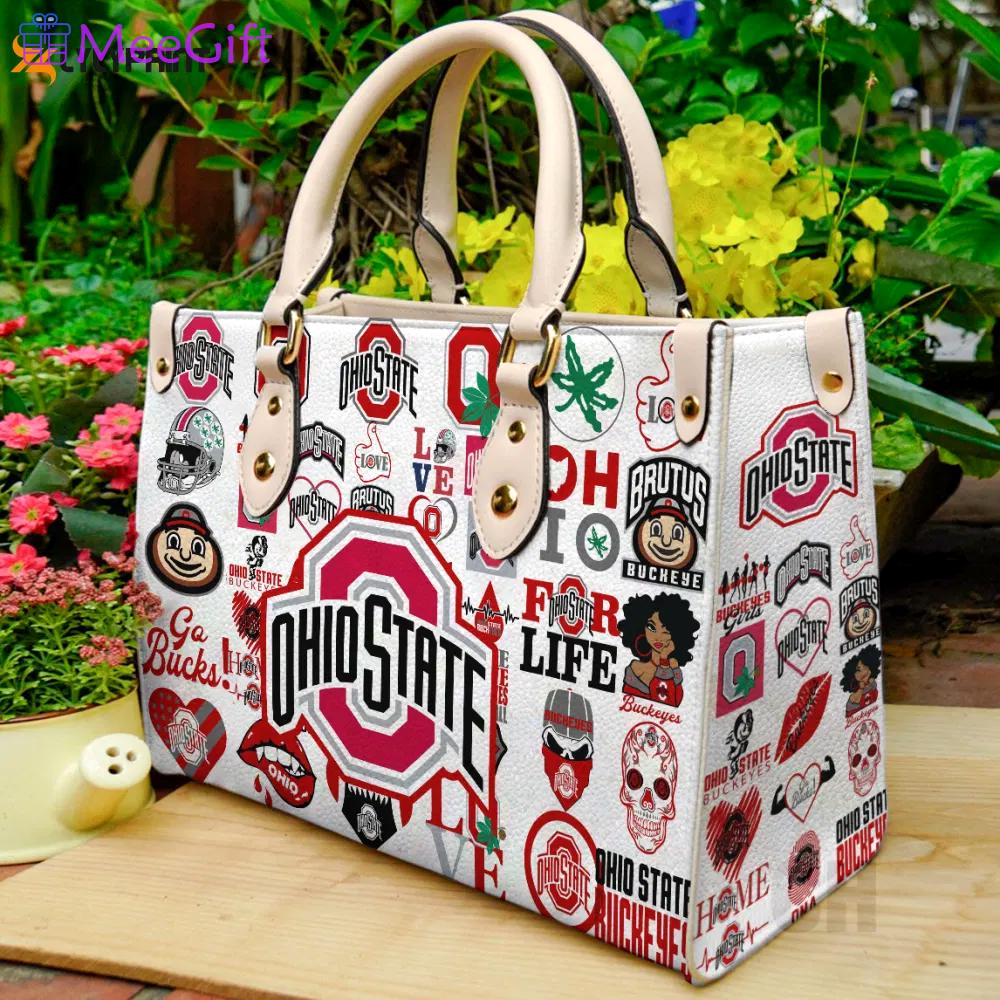 Stylish ohio state buckeye leather hand bag gift for women’s day: perfect women s day gift 301 Women Leather Hand Bag
