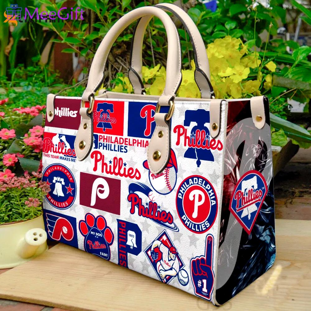 Stylish philadelphia phillies 1g leather hand bag gift for women’s day for women s day – perfect gift for baseball fans! 3843 Women Leather Hand Bag