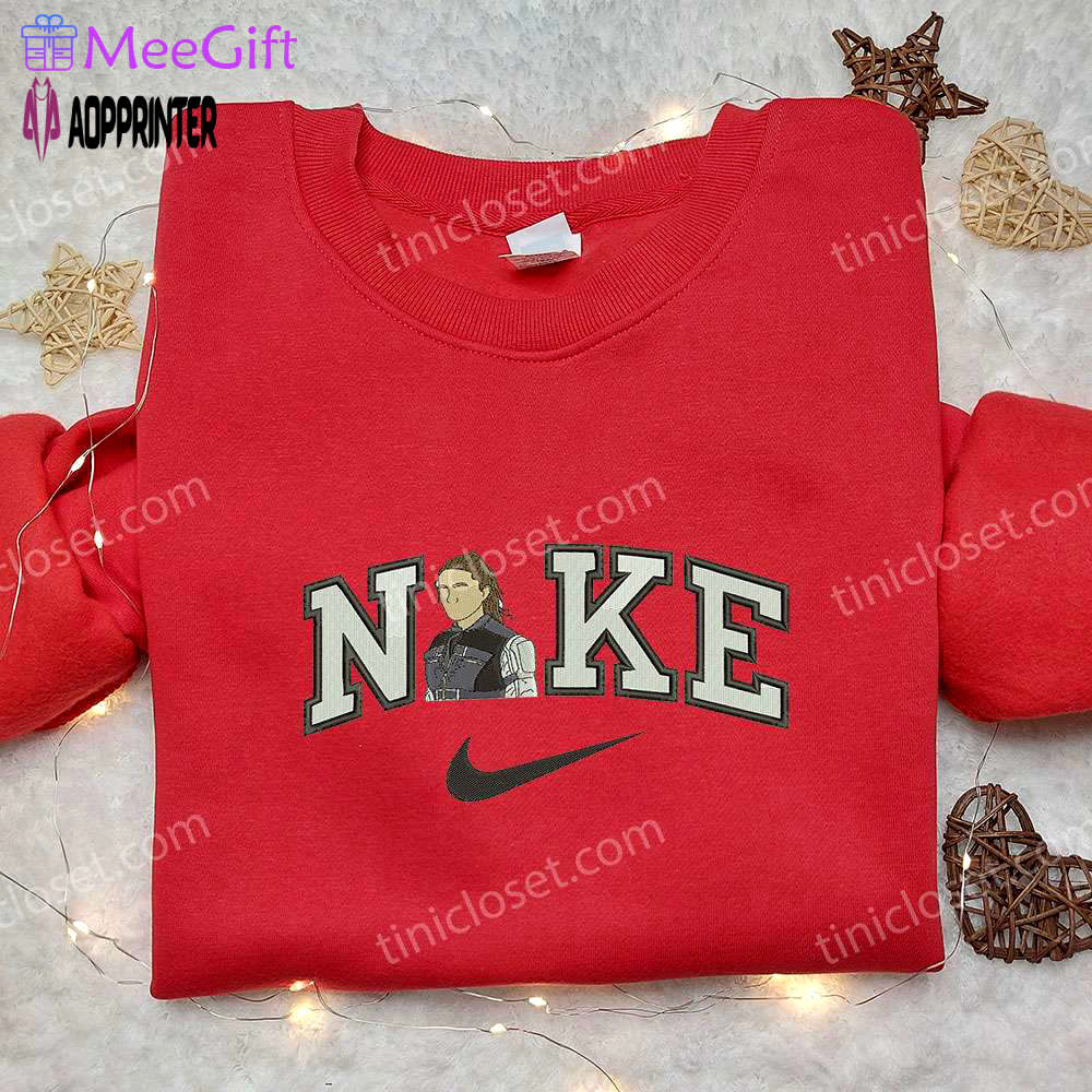 Stylish winter soldier x nike embroidered sweatshirt – celebrity inspired shirt Embroidered Shirt