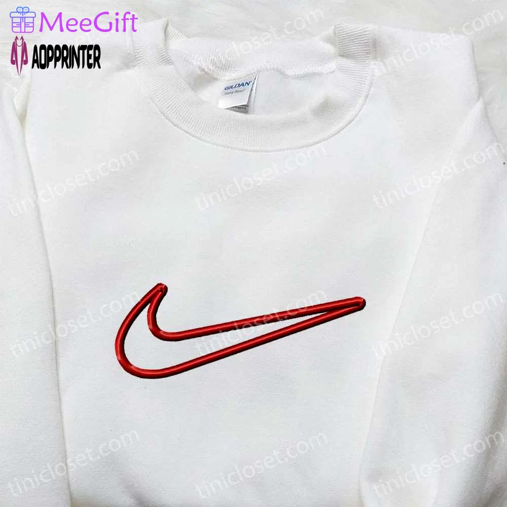 Swoosh nike embroidered shirt sweatshirt & custom hoodie: nike inspired customizable apparel Embroidered Shirt
