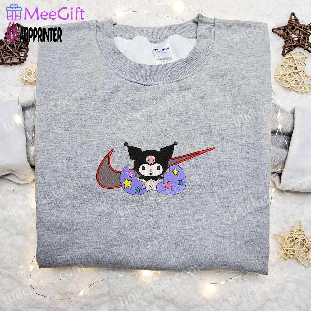 Swoosh x kuromi cartoon sweatshirt hello kitty embroidered shirt best birthday gift ideas for family Embroidered Shirt