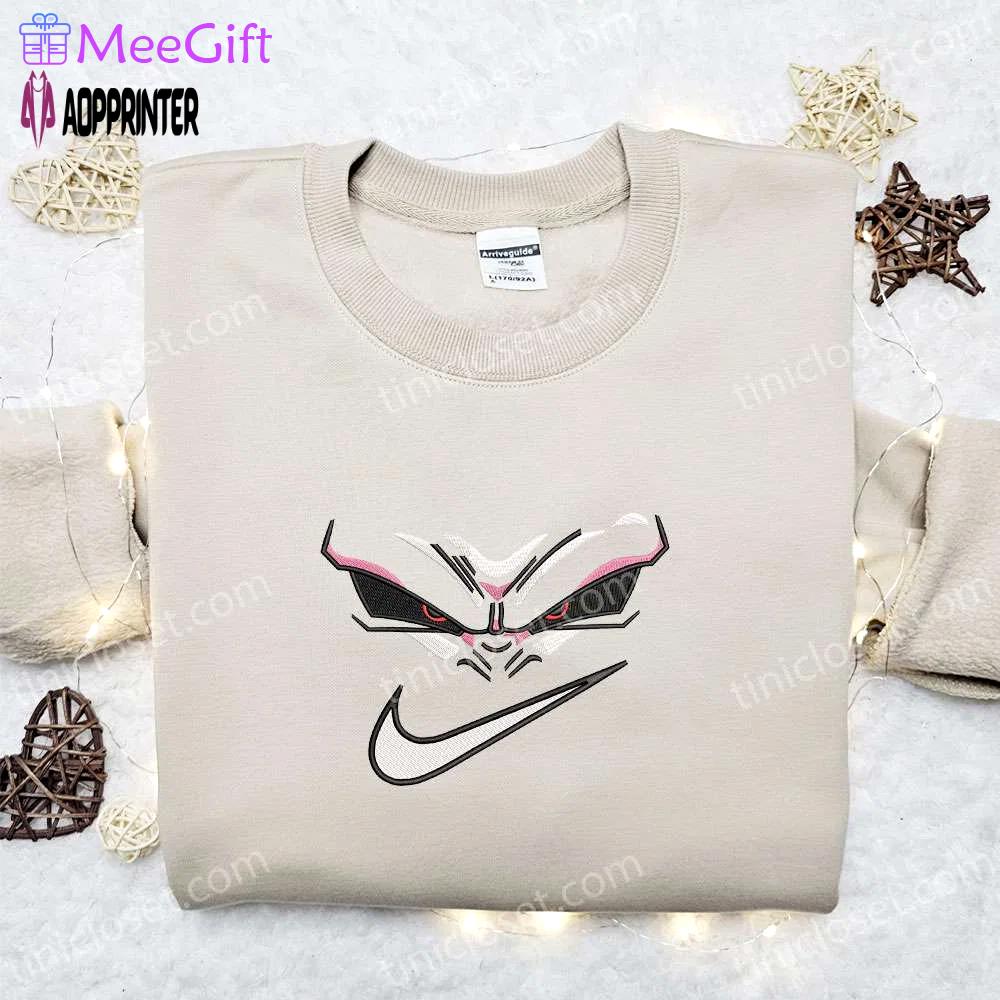 Swoosh x majin buu face embroidered sweatshirt dragon ball anime shirt – best gift ideas for all occasions Embroidered Shirt