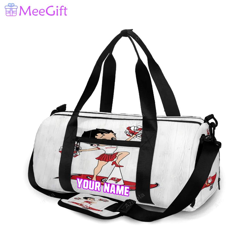 Tampa bay buccaneers betty boop v35 personalized name travel bag gym bag 2493 Travel Bag