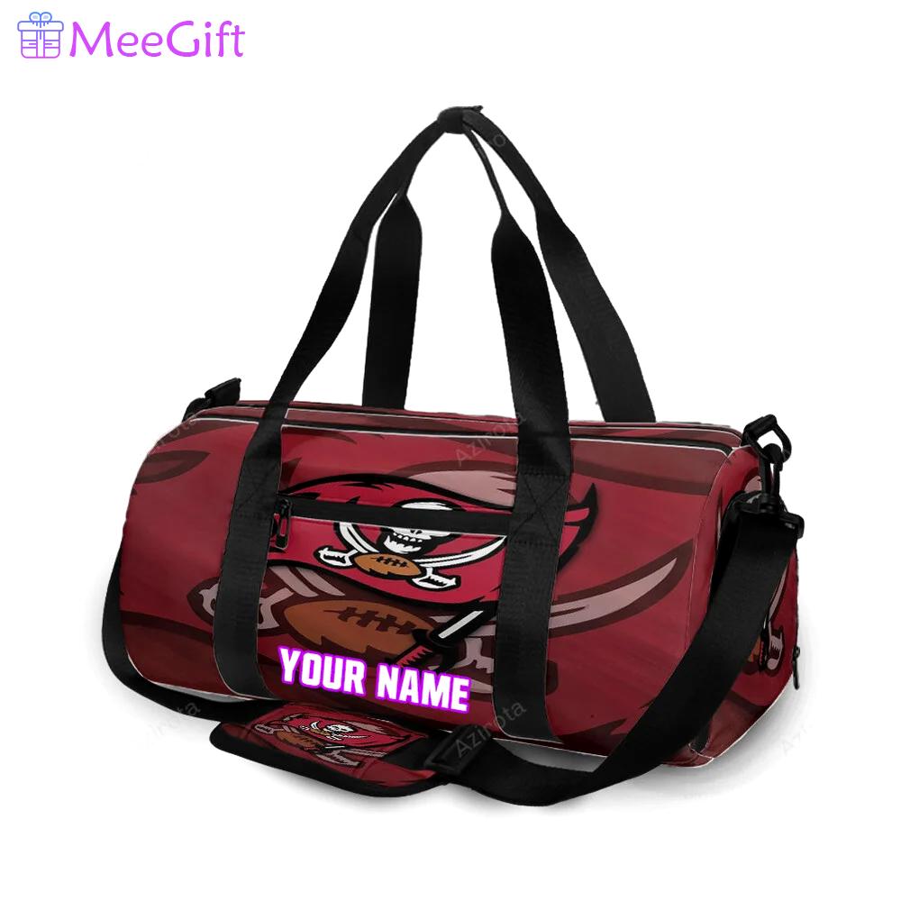 Tampa bay buccaneers emblem v8 personalized name travel bag gym bag 2619 Travel Bag