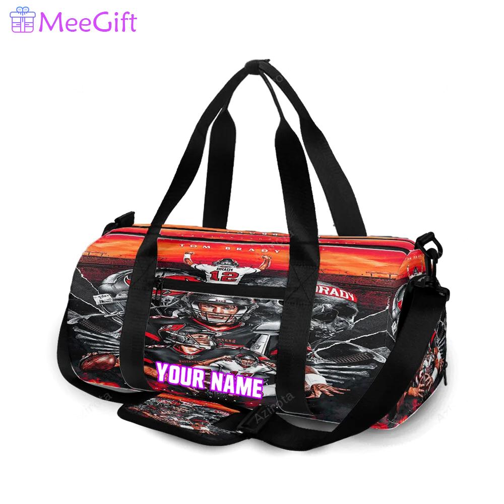 Tampa bay buccaneers tom brady personalized name travel bag gym bag 2453 Travel Bag