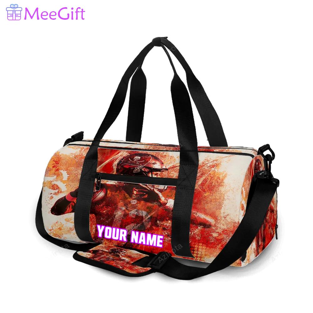 Tampa bay buccaneers tom brady v31 personalized name travel bag gym bag 2549 Travel Bag