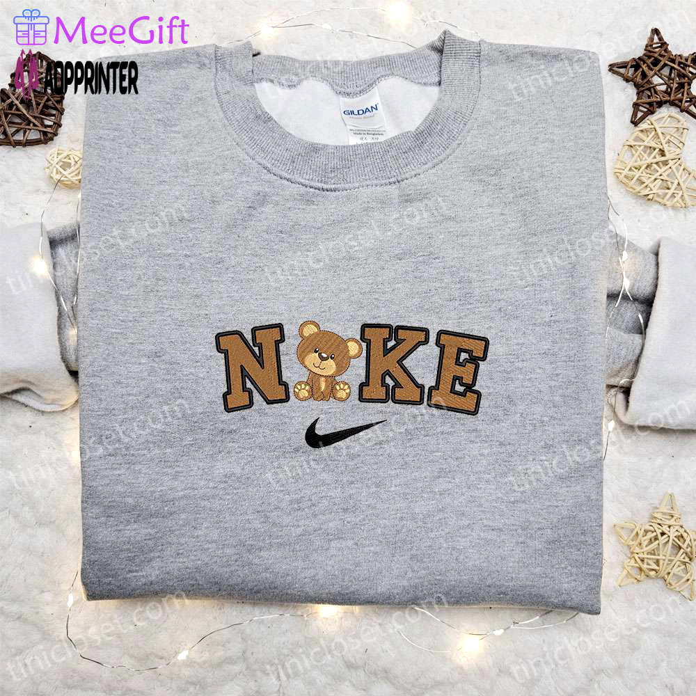 Teddy bear x nike embroidered shirt – best birthday gift ideas Embroidered Shirt