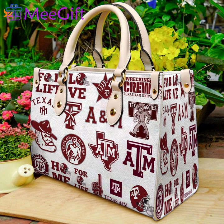 Texas a&m aggies leather handbag gift for women 594 Women Leather Hand Bag