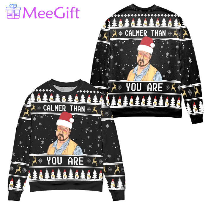 The big lebowski calmer than you are ugly christmas sweater ? black Christmas Ugly Sweater