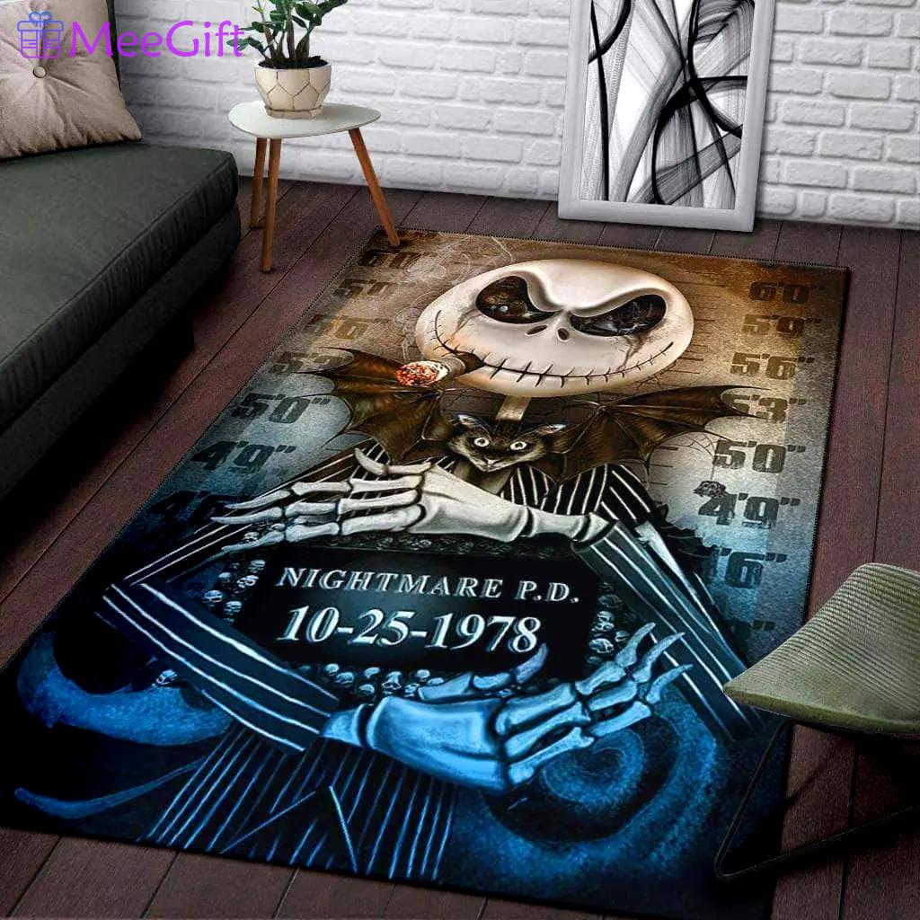 The nightmare before christmas area rug jack skellington carpet area rug living room carpet rug regtangle carpet floor decor home decor Rectangle Rug