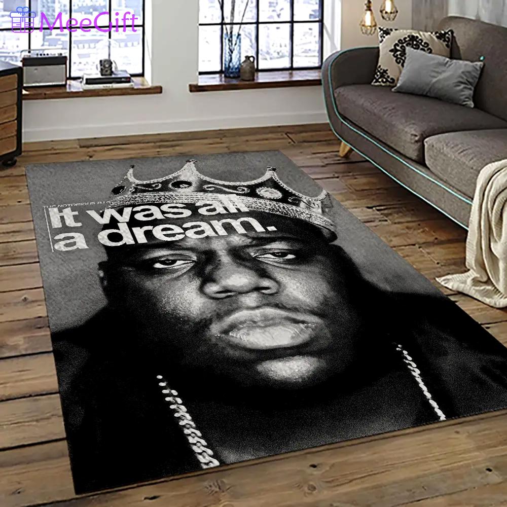 The notorious b.i.g. rapper hiphop music rap carpet area rug home decor gift for fans gift for friends big15 Rectangle Rug