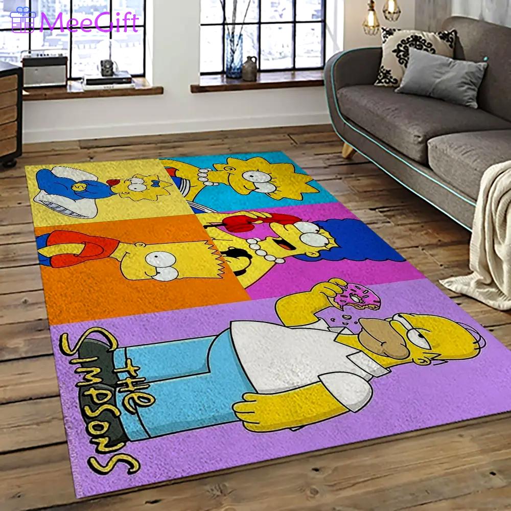 The simpsons characters cartoon movie carpet rectangle area rug for living room bedroom decor tss41 Rectangle Rug