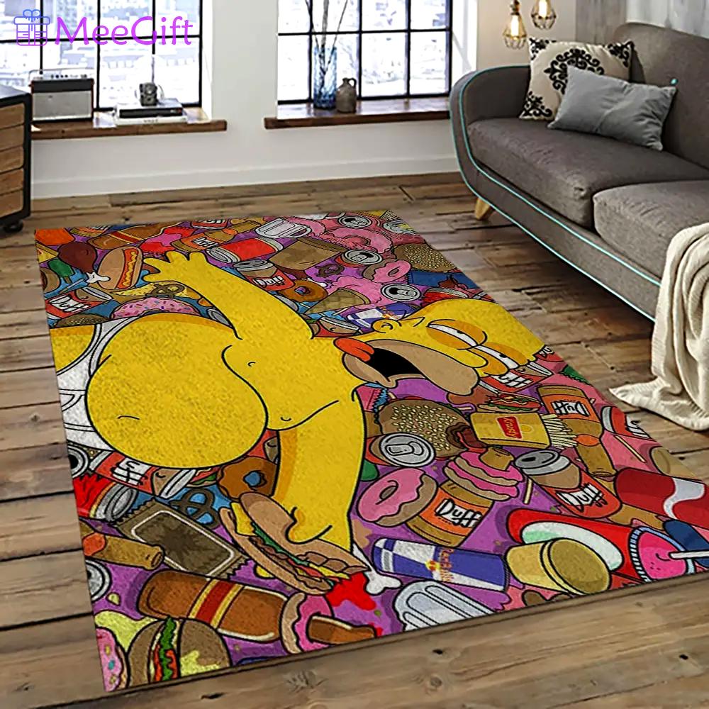 The simpsons characters cartoon movie carpet rectangle area rug for living room bedroom decor tss52 Rectangle Rug