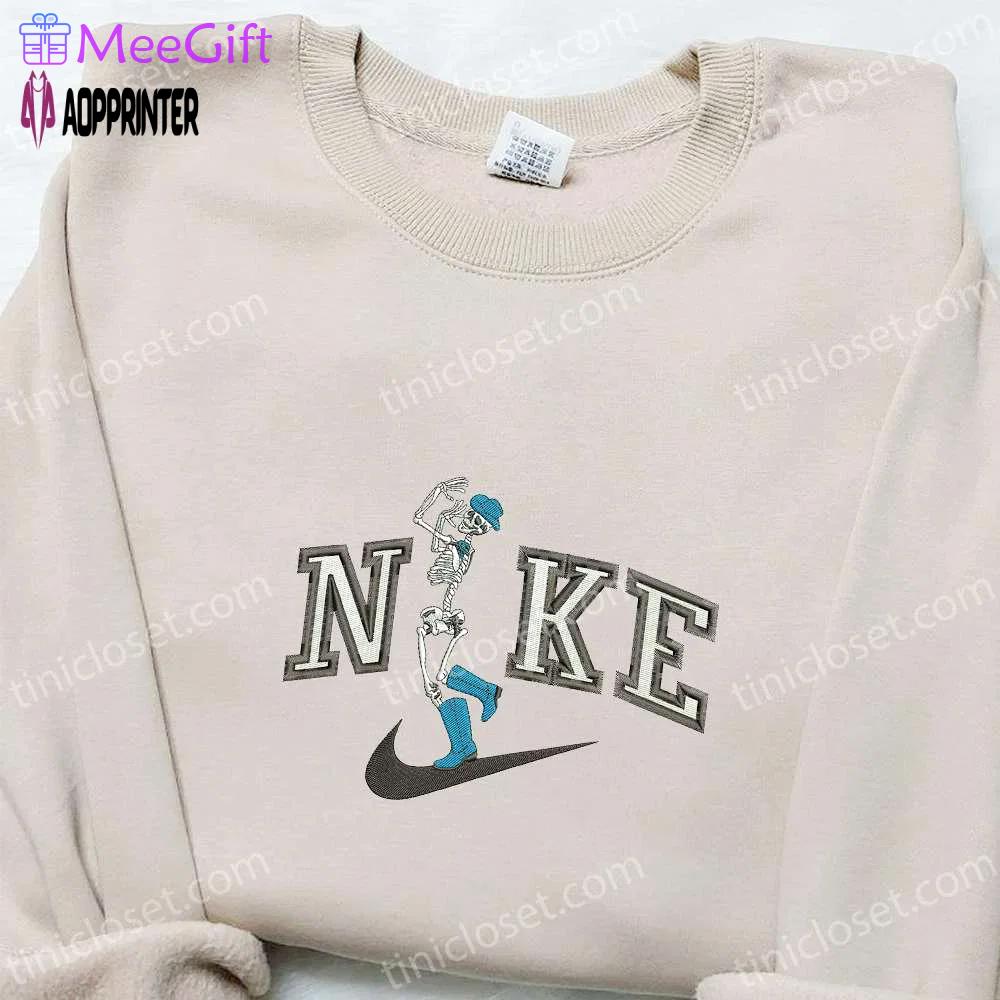 The skeleton dance x nike embroidered hoodie & shirt: best halloween gift ideas Embroidered Shirt