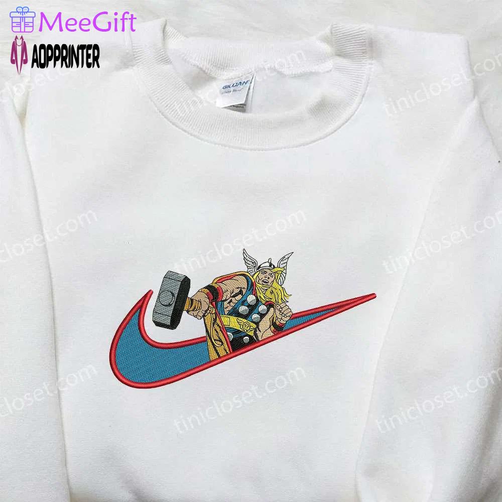 Thor x nike embroidered hoodie & marvel shirt nike inspired movie apparel Embroidered Shirt