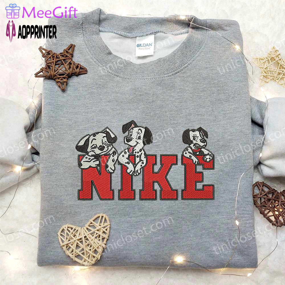 Three dogs x nike embroidered shirt: 101 dalmatians custom design Embroidered Shirt
