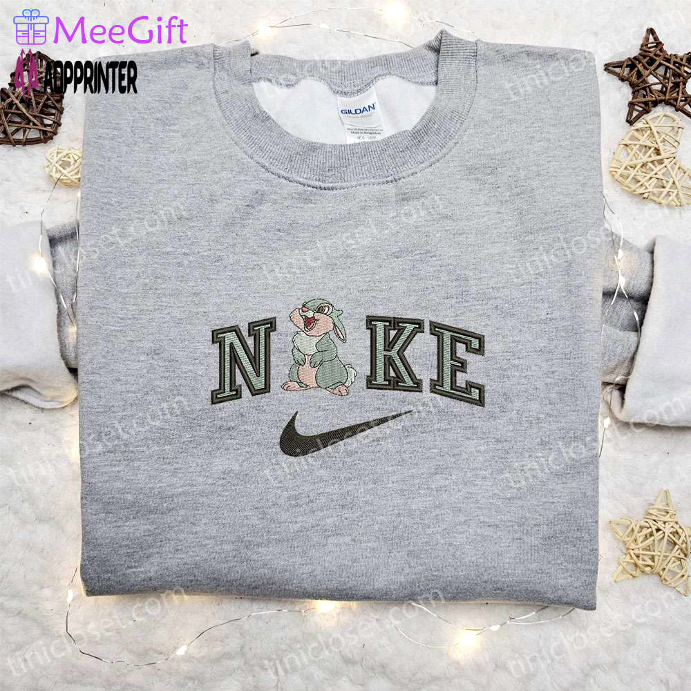 Thumper x nike cartoon embroidered shirt disney characters sweatshirt & custom hoodie Embroidered Shirt