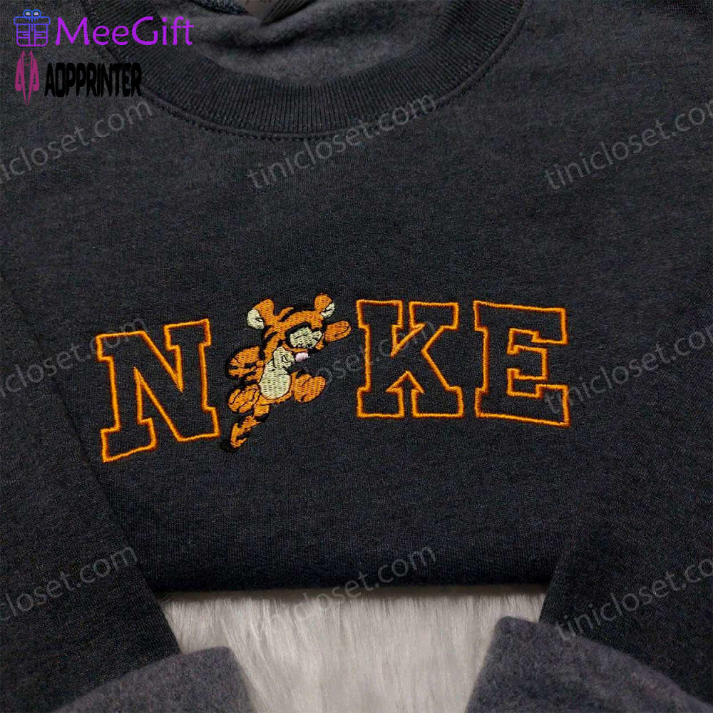Tigger nike embroidered shirt: disneyland family shirt nike inspired design Embroidered Shirt
