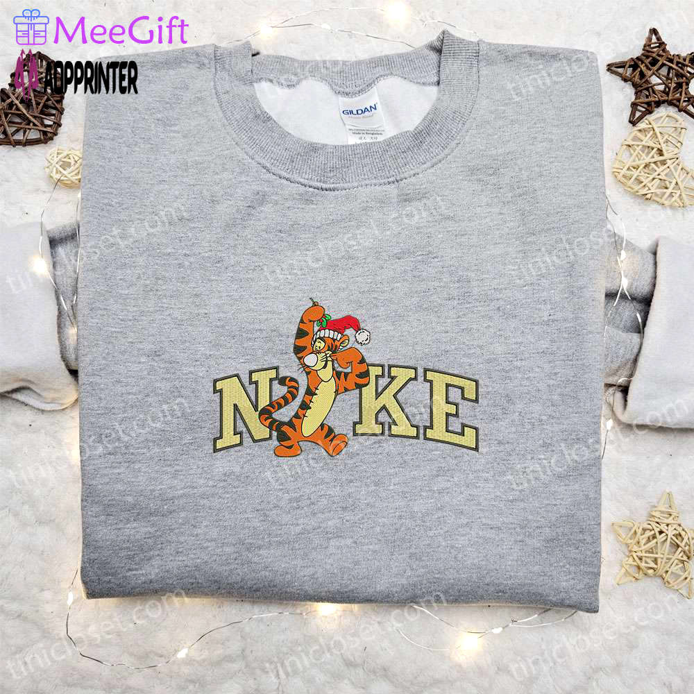 Tigger xmas x nike embroidered sweatshirt & walt disney characters shirt – best christmas gift ideas Embroidered Shirt