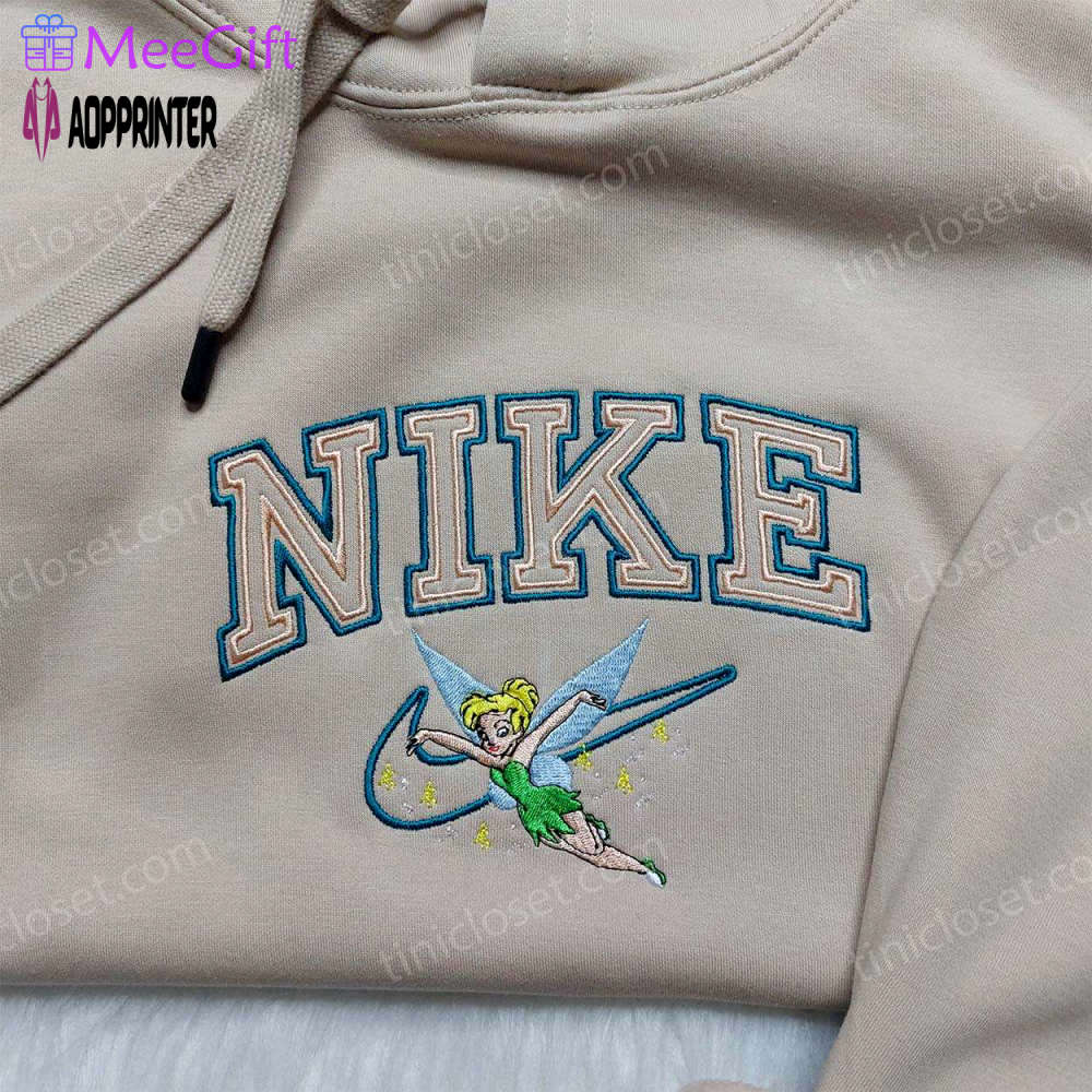 Tinkerbell nike embroidered shirt – disney inspired family tee Embroidered Shirt
