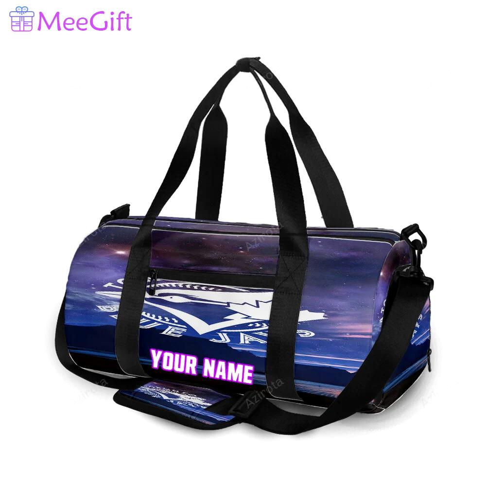 Toronto blue jays russell bird purple sky1 personalized name travel bag gym bag 2594 Travel Bag