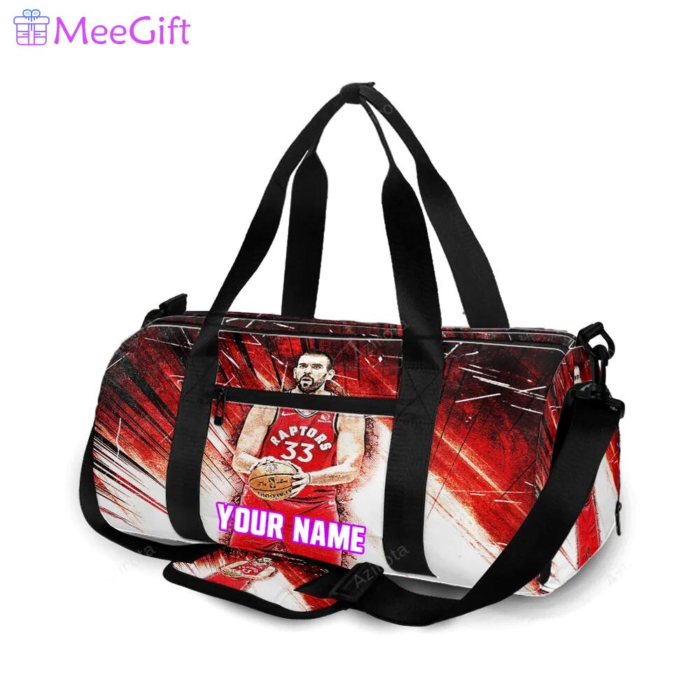 Toronto raptors marc gasol1 personalized name travel bag gym bag 2564 Travel Bag