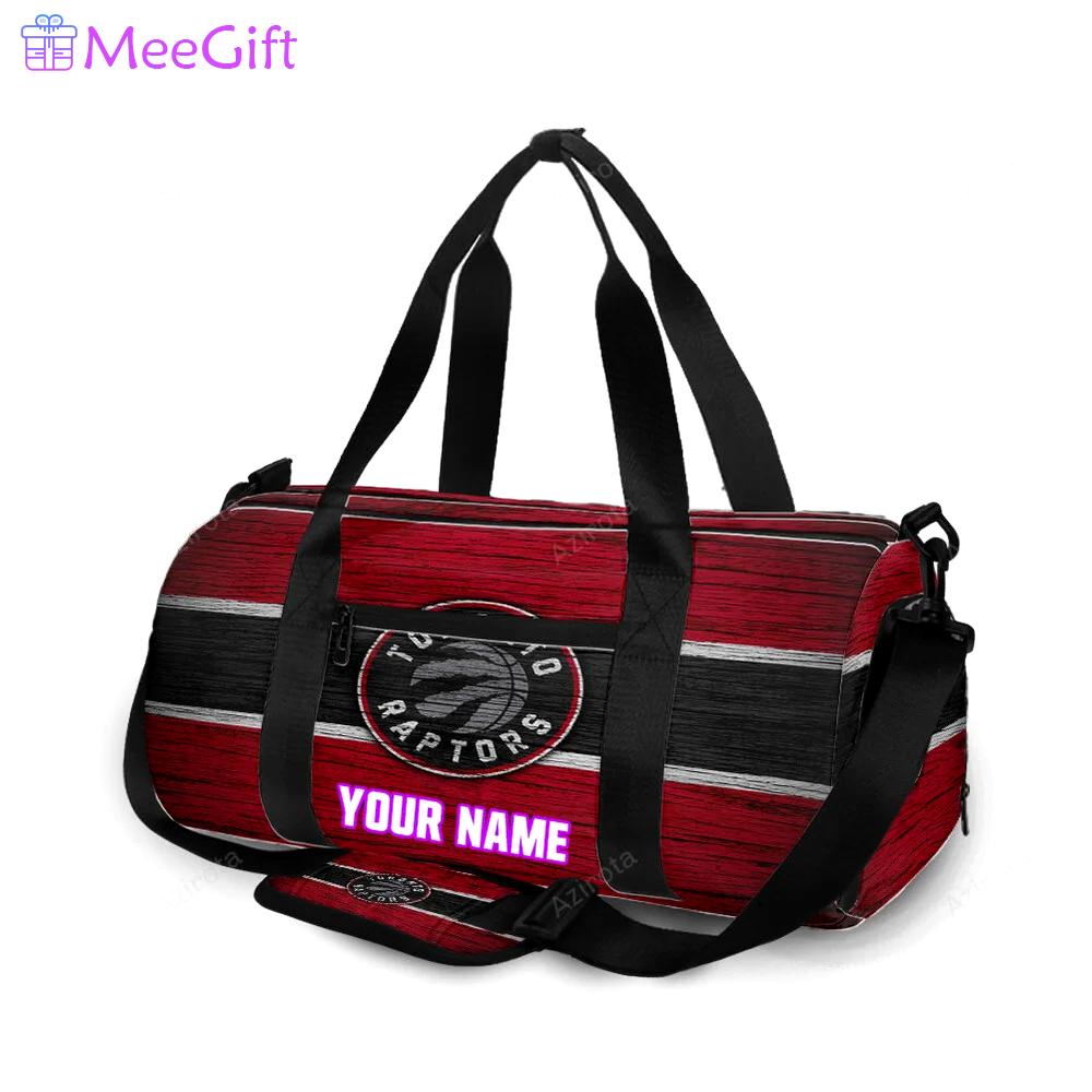Toronto raptors red black wood personalized name travel bag gym bag 2482 Travel Bag