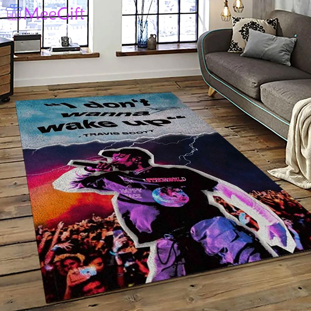 Travis scott rapper hiphop music retangle carpet area rug home decor best gift for fan and friends tst32 Rectangle Rug