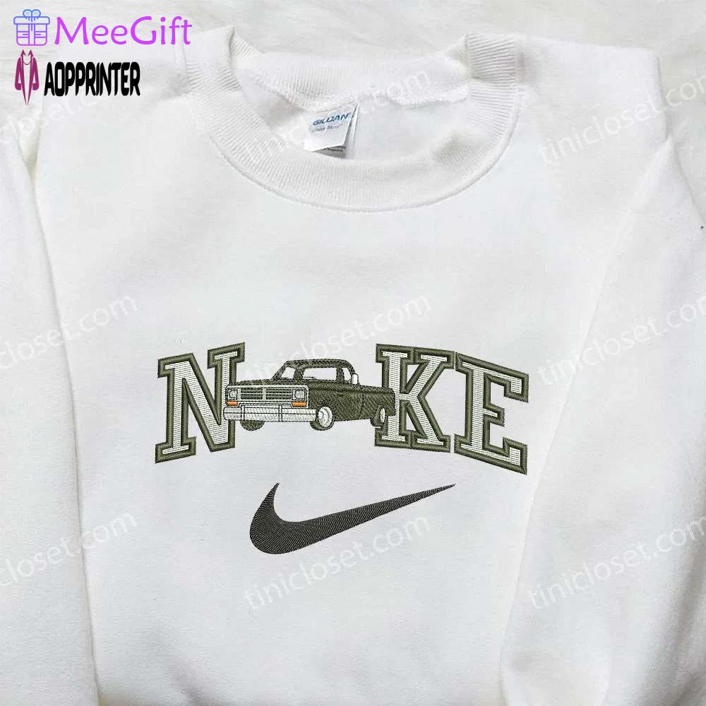 Truck dodge x nike embroidered hoodie & shirt: best birthday gift ideas Embroidered Shirt