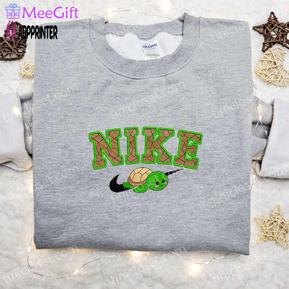 Turtle x nike embroidered shirt: animal & custom designs Embroidered Shirt