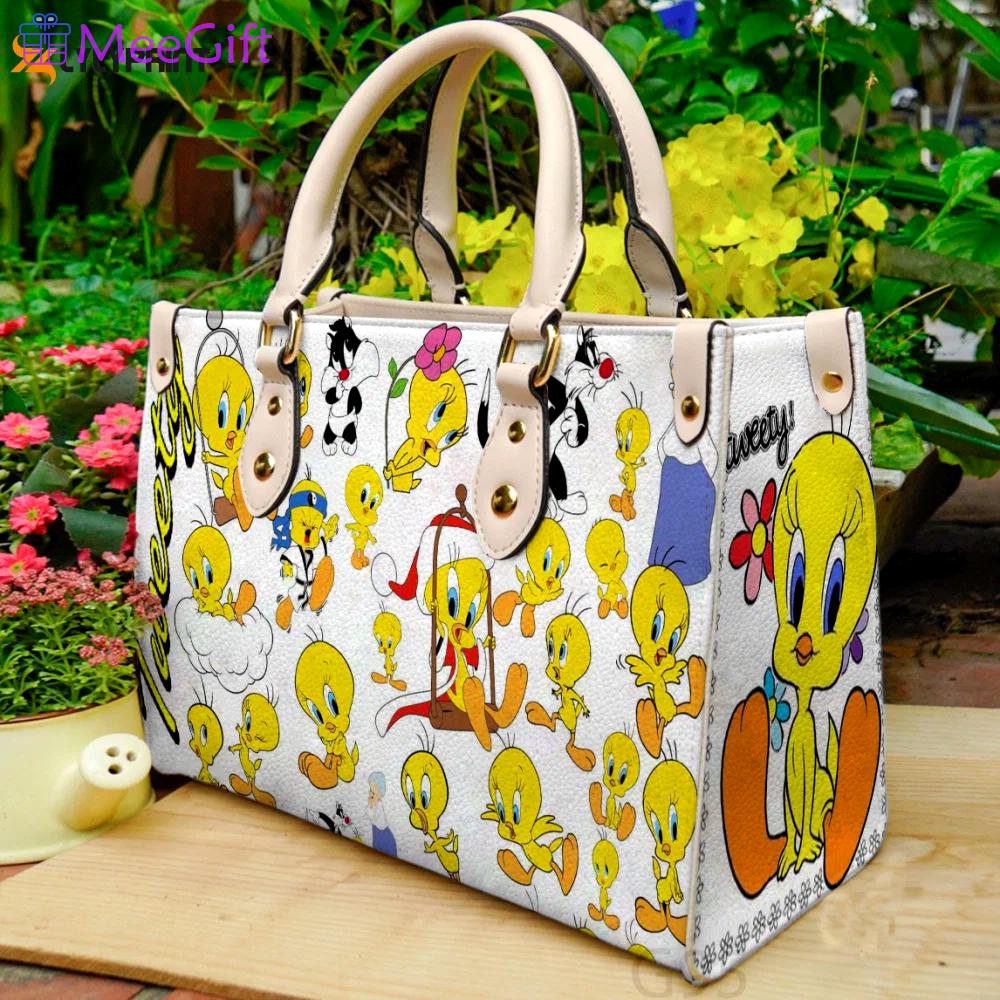 Tweety bird leather handbag for women gift t 2410 Women Leather Hand Bag