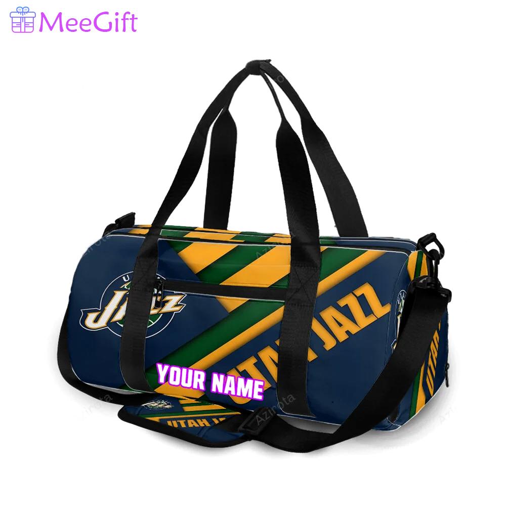 Utah jazz emblem v1 personalized name travel bag gym bag 2420 Travel Bag