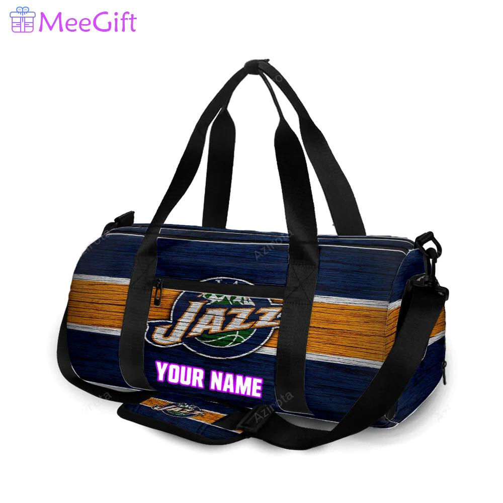Utah jazz emblem v7 personalized name travel bag gym bag 2451 Travel Bag