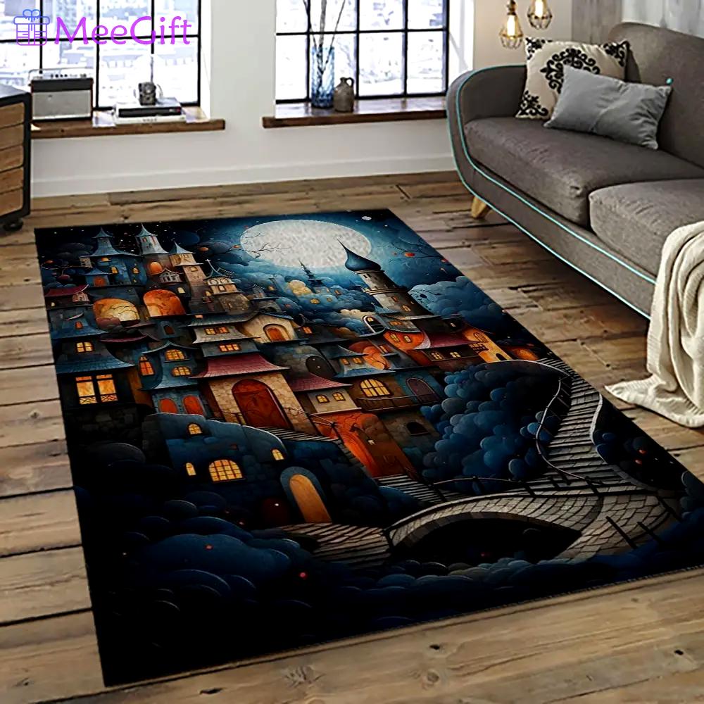 Van gogh starry night harry potter cartoon movie carpet rectangle area rug for room decor vhp8 Rectangle Rug