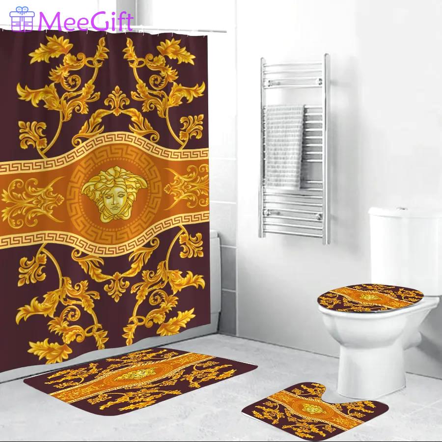 Versace golden fashion luxury brand premium bathroom set home decor Bathroom Set