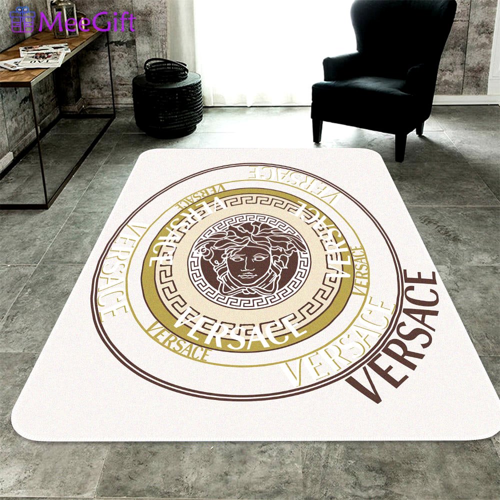 Versace logo type 612. Upgrade Your Living Room with Luxury Home Decor: Area Carpets, Floor Decor, Door Mats, and Hot Gift Items with style a High-End Fashion Brand Rectangle Rug