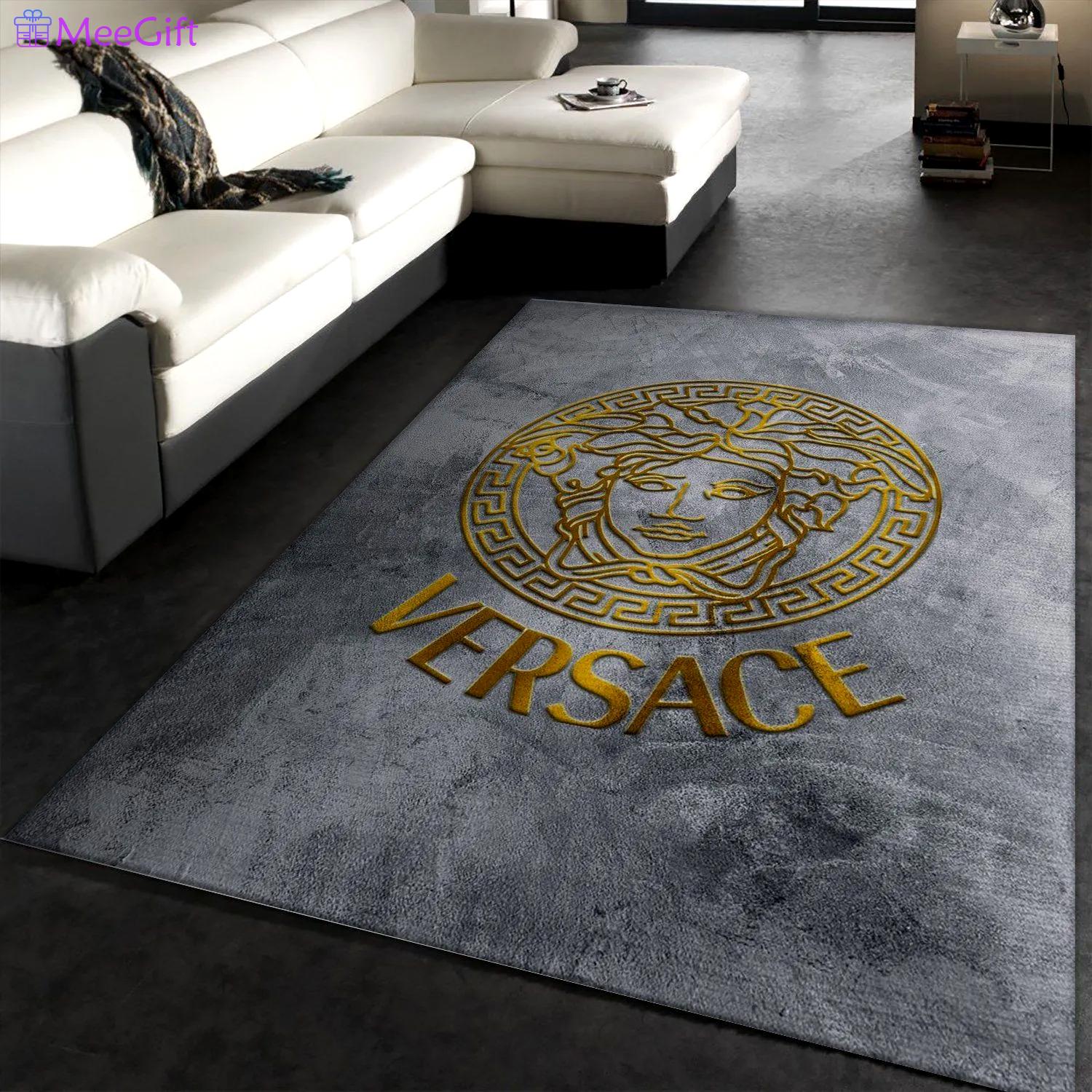 Versace logo type 846. Upgrade Your Living Room with Luxury Home Decor: Area Carpets, Floor Decor, Door Mats, and Hot Gift Items with style a High-End Fashion Brand Rectangle Rug