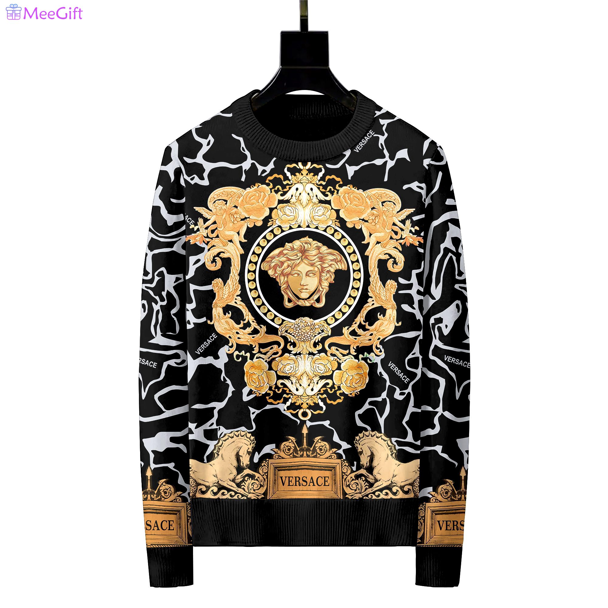 Versace luxury ugly sweater for winter hot 2024  style 227 Christmas Ugly Sweater