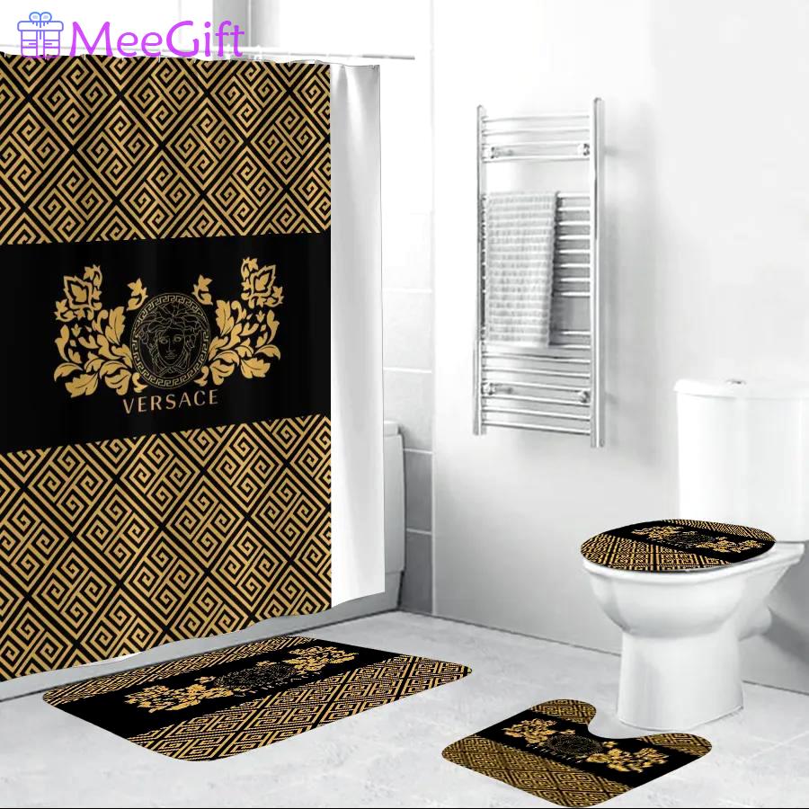 Versace medusa pattern bathroom set bath mat home decor hypebeast luxury fashion brand Bathroom Set