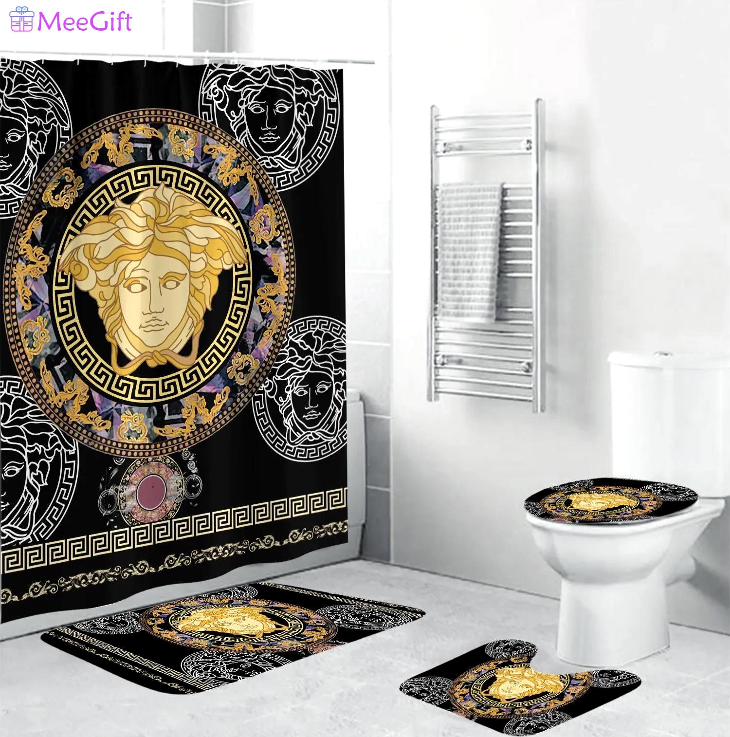 Versace medusa pattern luxury brand fashion premium bathroom set home decor Bathroom Set