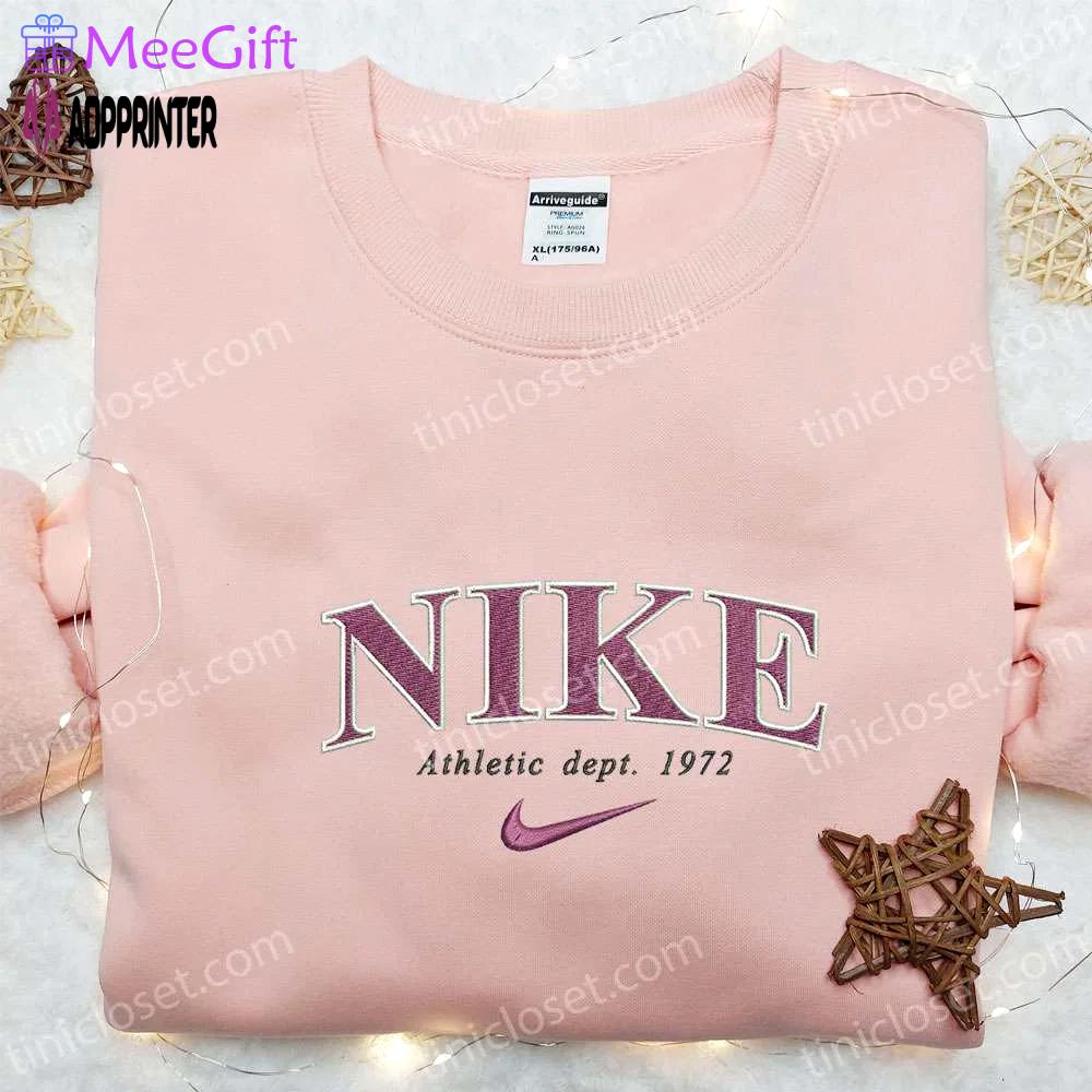 Vintage athletic dept 1972 x nike anime embroidered shirt: best family gift Embroidered Shirt