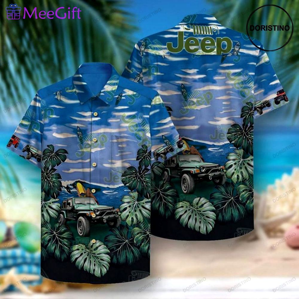 Vintage jeep car tropical summer hawaiian shirt Hawaii Shirt Shorts & Flip Flops