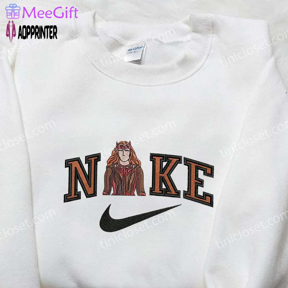 Wanda maximoff x nike embroidered sweatshirt: marvel characters & inspired shirt Embroidered Shirt