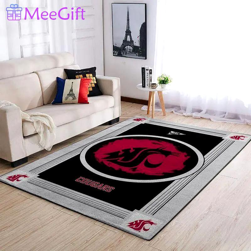 Washington state cougars area rugs ncaa living room carpet 200303125 Rectangle Rug