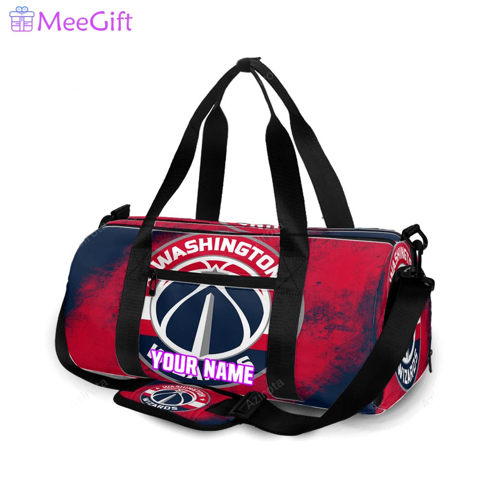 Washington wizards blue red splash color personalized name travel bag gym bag 2601 Travel Bag