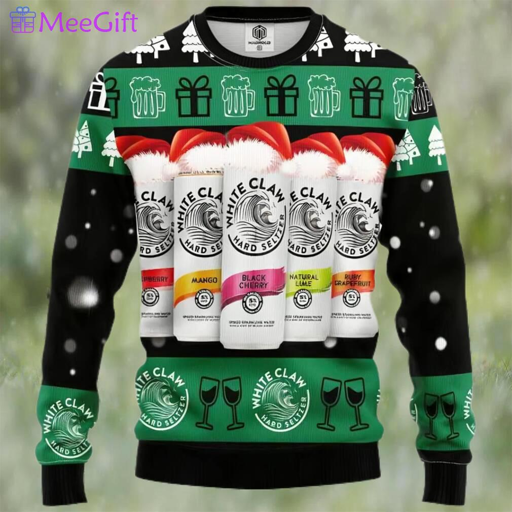 White claw beer ugly christmas sweater, faux wool sweater, gifts for beer lovers, international beer day, best christmas gifts for 2022 ? prinvity Christmas Ugly Sweater